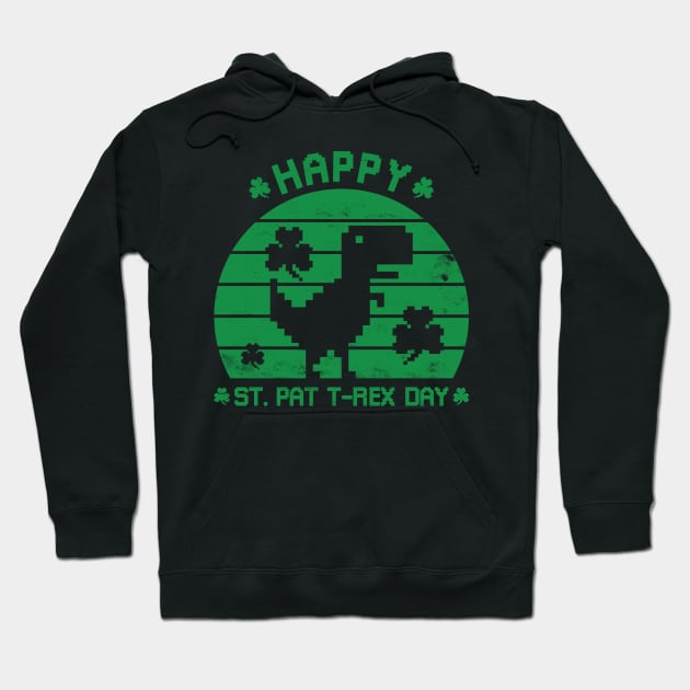 Happy St Patrex Day - St. Patrick's Day Dino (Distressed) Hoodie by yoveon